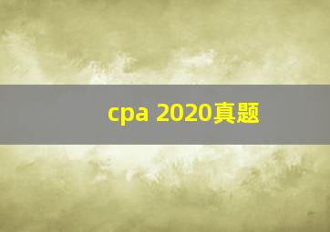 cpa 2020真题